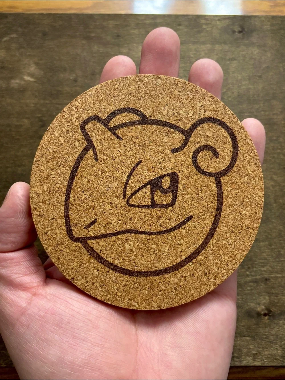 Pokemon Lapras Face Laser Engraved Cork Coaster